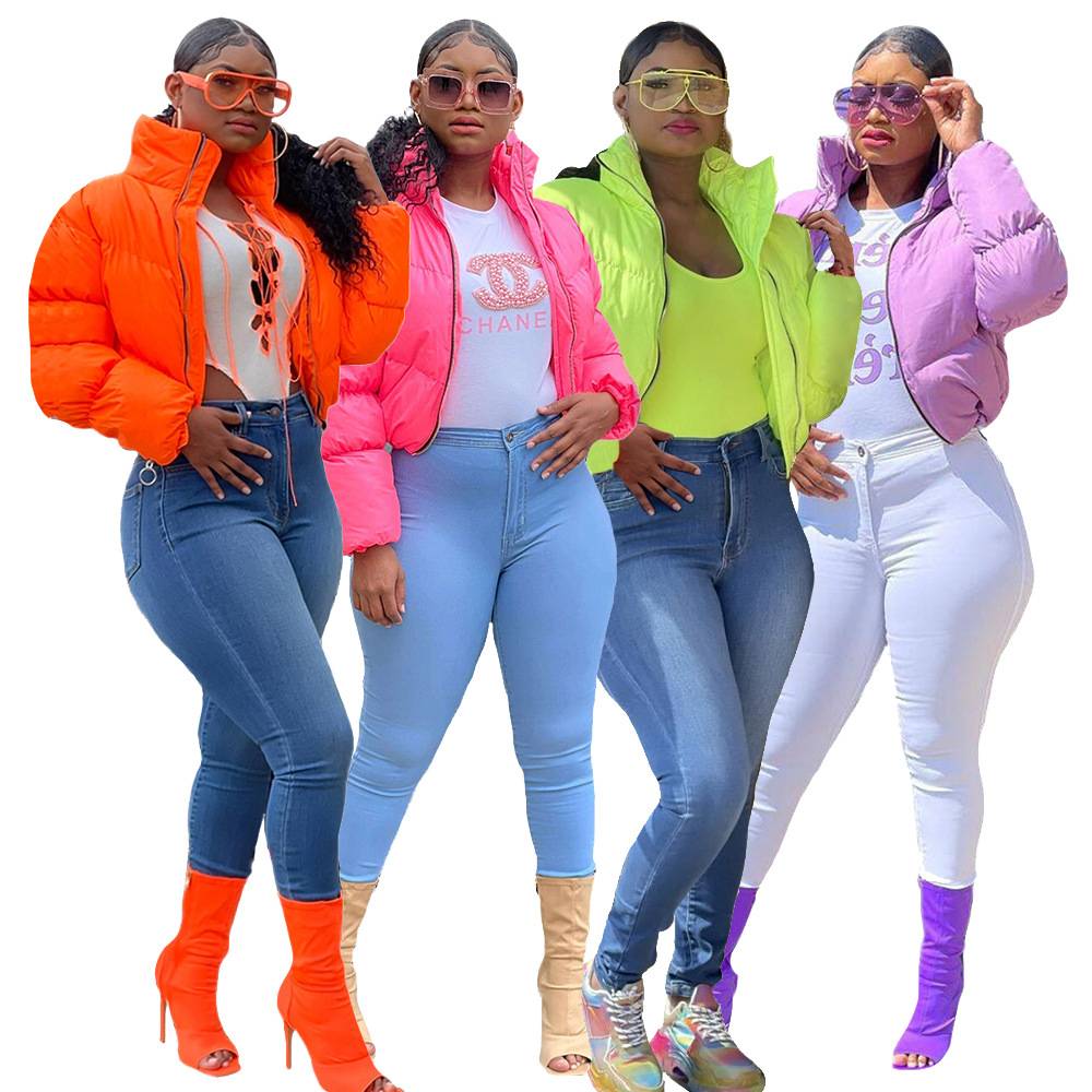 Ladies Clothes Women Winter Coat Sport Outdoor Sportswear Solid Cardigan Zip Warm Ladies Pu Down Bubble Puffer Jackets For Women - Image 5