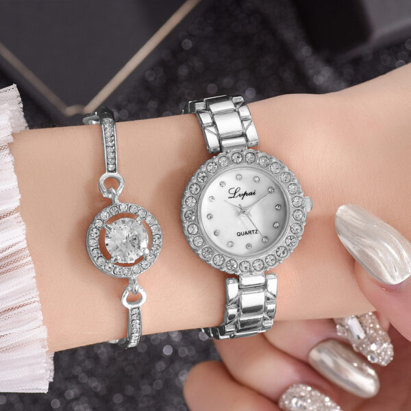 fashion Wristwatch women ring necklace earring bracelets jewelry Quartz Watches gift set for Ladies - Image 5