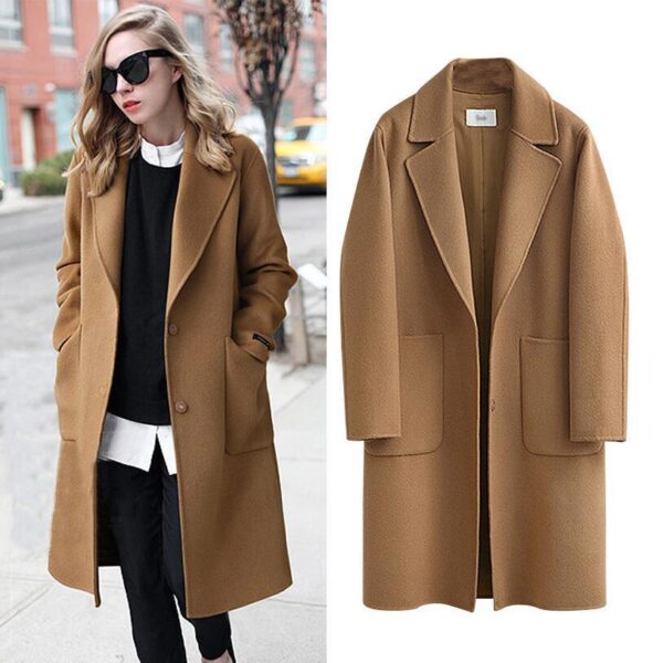 Autumn and winter double-sided woolen women's new woolen coat long loose woolen coat Jacket - Image 6