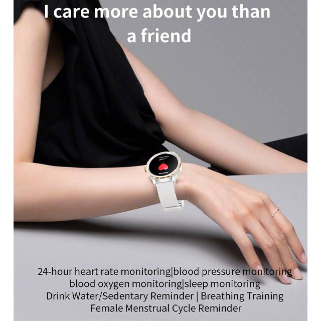 2022 new arrival QR02 ladies smart watch full touch screen Waterproof BT calling women girls sport smart watch - Image 2