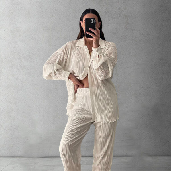 2 piece set women fall 2022 fashion loose shirts and pants casual two piece sets for ladies top and trouser set - Image 5