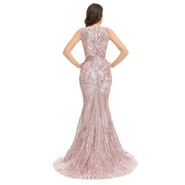 Mermaid Side Slit Lace Applique High Quality Elegant Evening Dresses Pink Prom Gowns - Image 5