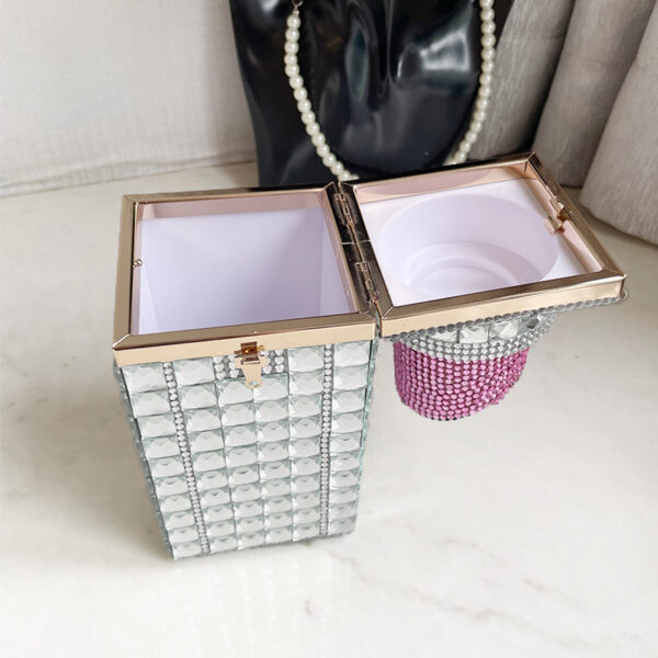 BM5048 2022 hot new crystal bling lip purse acrylic box evening clutch rhinestone beaded clutch purse evening bags - Image 5
