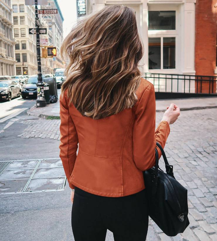 2022 Hot Autumn And Winter Women'S Fashion Leather Pu Jacket Women'S Suit Small Coat 12 Colors - Image 3