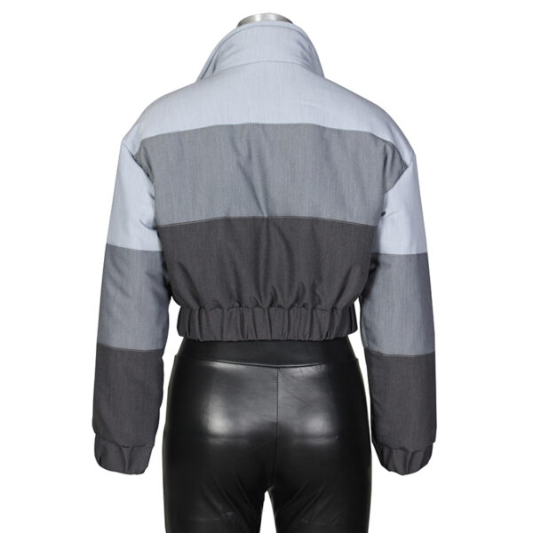 FMY142 Winter Thick Warm Short Parkas Women Fashion Blue Orange Coats Women Elegant Zipper Cotton puff jacket For Female Ladies - Image 5