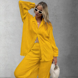 2 piece set women fall 2022 fashion loose shirts and pants casual two piece sets for ladies top and trouser set