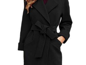 Fashion Wholesale Ladies Wool Plus Size Design Long Jackets Coats Casual Jacket Oversize Coats with Tie for Women Woolen Knitted