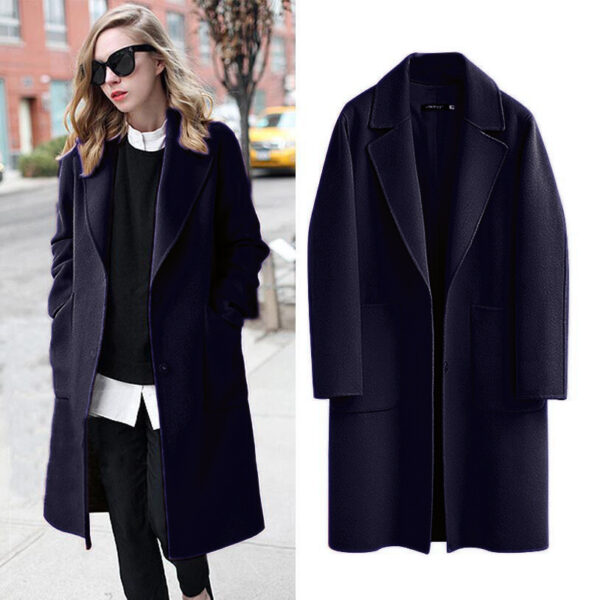 Autumn and winter double-sided woolen women's new woolen coat long loose woolen coat Jacket - Image 4