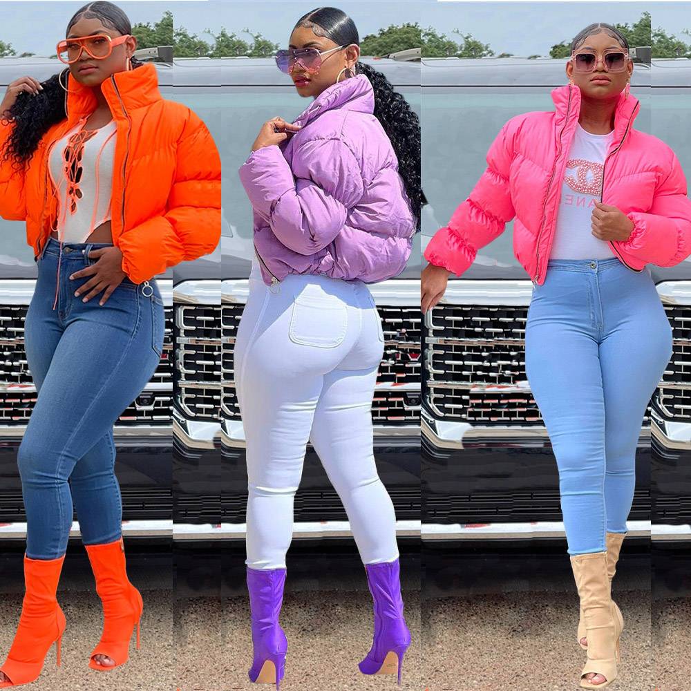 Ladies Clothes Women Winter Coat Sport Outdoor Sportswear Solid Cardigan Zip Warm Ladies Pu Down Bubble Puffer Jackets For Women - Image 6