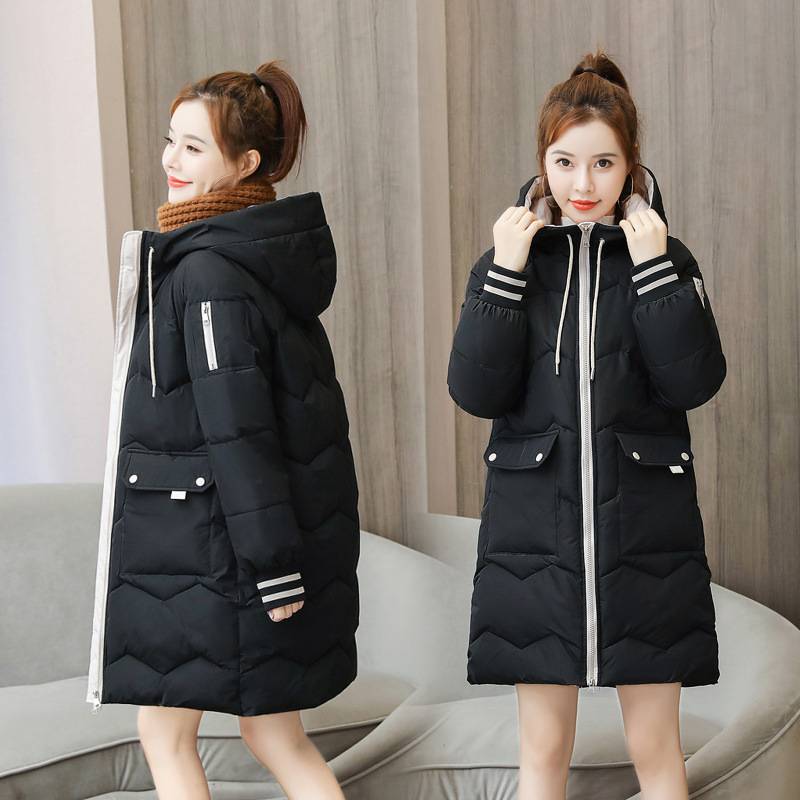 winter puffer jacket ladies warm hooded cotton-padded clothes thick padded outwear hooded long jackets and coats for women - Image 4