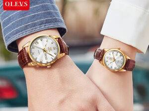 OLEVS 6896 Hot Selling China Factory Wholesale Couple Watches Men Quartz Watches Custom Logo Wristwatches For Lovers