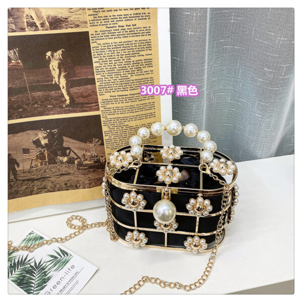 Fashion wedding clutch bag evening bags chain sling bags for women crossbody diamond purse with pearl luxury handbags ladies - Image 5