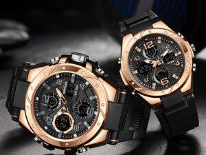 couple watch for man and women Sanda 6008-6062 Lover Watch Clock Quartz led Digital Sport Wrist Watch for Women Men Waterproof