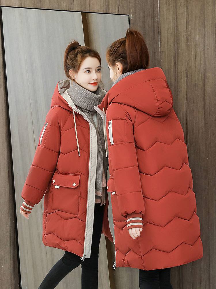 winter puffer jacket ladies warm hooded cotton-padded clothes thick padded outwear hooded long jackets and coats for women - Image 5