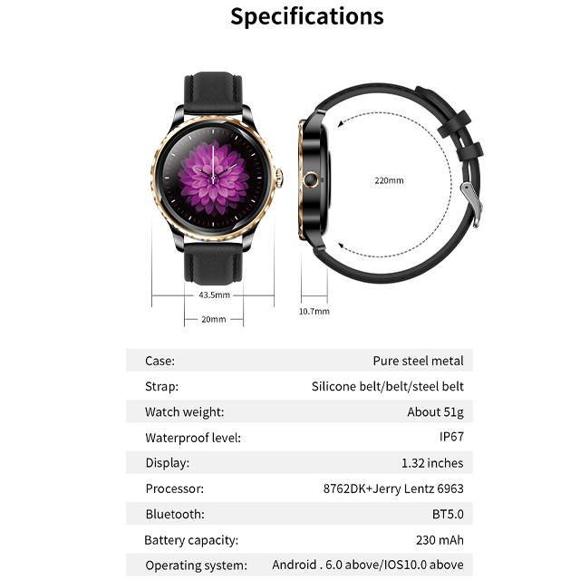2022 new arrival QR02 ladies smart watch full touch screen Waterproof BT calling women girls sport smart watch - Image 5