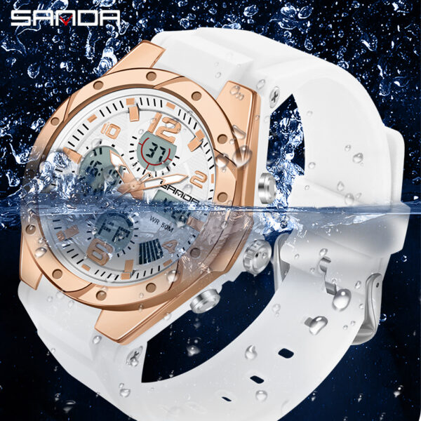 couple watch for man and women Sanda 6008-6062 Lover Watch Clock Quartz led Digital Sport Wrist Watch for Women Men Waterproof - Image 4