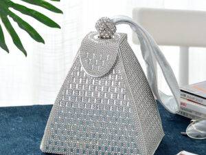 2021 New Pyramid Rhinestone Purse Clutch Geometry Wedding Purse  Evening Clutch Bag hand Bags For Ladies