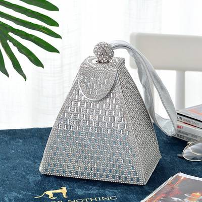 2021 New Pyramid Rhinestone Purse Clutch Geometry Wedding Purse Evening Clutch Bag hand Bags For Ladies