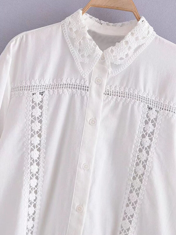 2023summer Women Sweet Suits 2 Piece Sets White Lace Shirts Tops And Shorts Female Fashion Street Two Pieces Clothing - Image 5