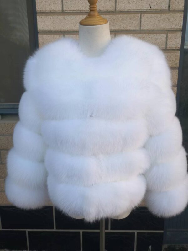 Custom Long Sleeves Fashion Women Fluffy Fur Jacket Winter Real Fox Fur Coat for Ladies - Image 4