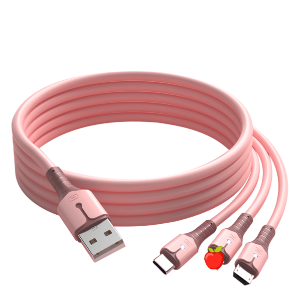 Cell Phone Cable Usb Charger Fast Charging lighting 3 in 1 Mobile Data Cable - Image 4