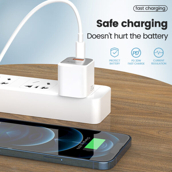 New Product pd 20W QC3.0 EU/US/UK Mobile Phone Wall Type C Fast Charger Cable Adapter 20W PD Charger - Image 4