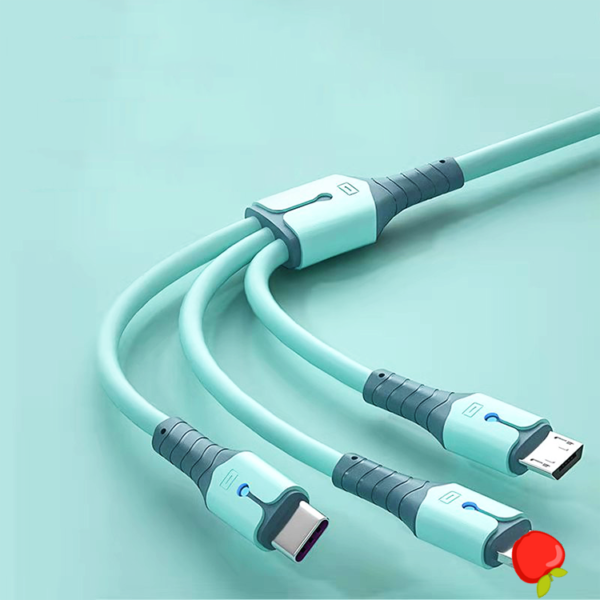 Cell Phone Cable Usb Charger Fast Charging lighting 3 in 1 Mobile Data Cable - Image 5