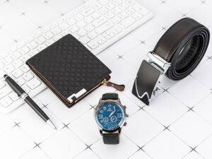 Wholesale 2Pcs/Set Men Fashion Leather Business Wristwatches and Bracelet Cow Leather Gift Box Set Hot Selling Design Man Watch