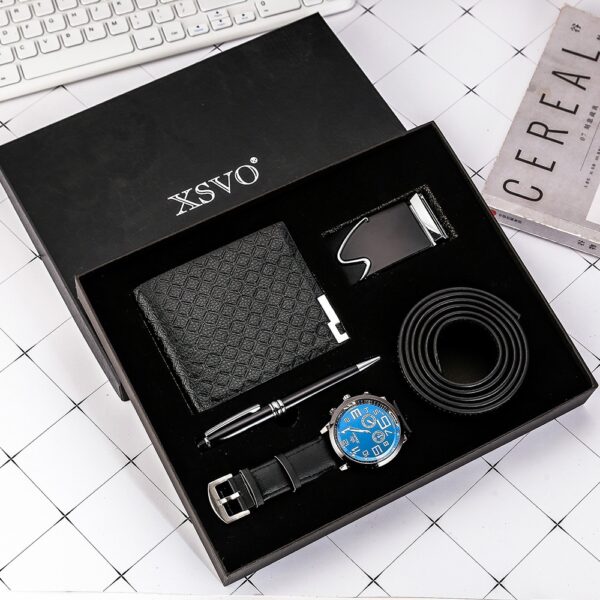 Wholesale 2Pcs/Set Men Fashion Leather Business Wristwatches and Bracelet Cow Leather Gift Box Set Hot Selling Design Man Watch - Image 6