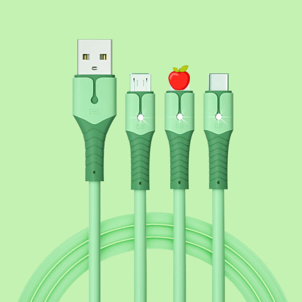 Cell Phone Cable Usb Charger Fast Charging lighting 3 in 1 Mobile Data Cable - Image 3