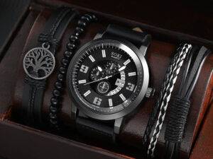 Wholesale Alloy fashion Bracelet Jewelry set Quartz watches Classic boy Men's set quartz watch set for men