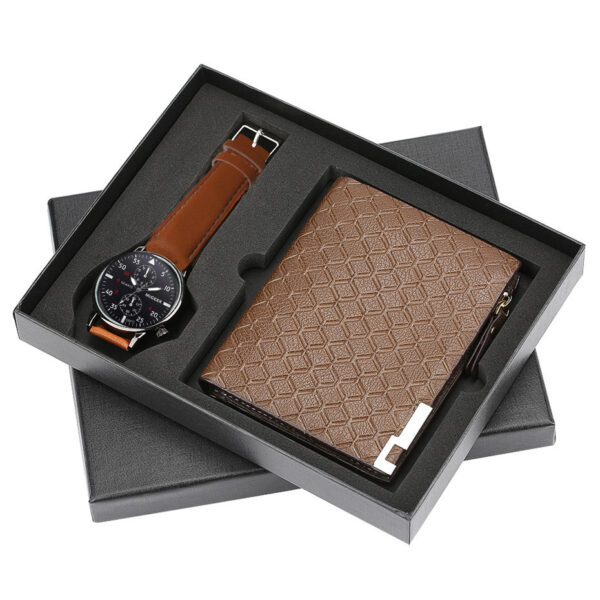X400 new year set gift for men gift set branded private label men watch sets leather band exquisite packaging watch wallet - Image 4