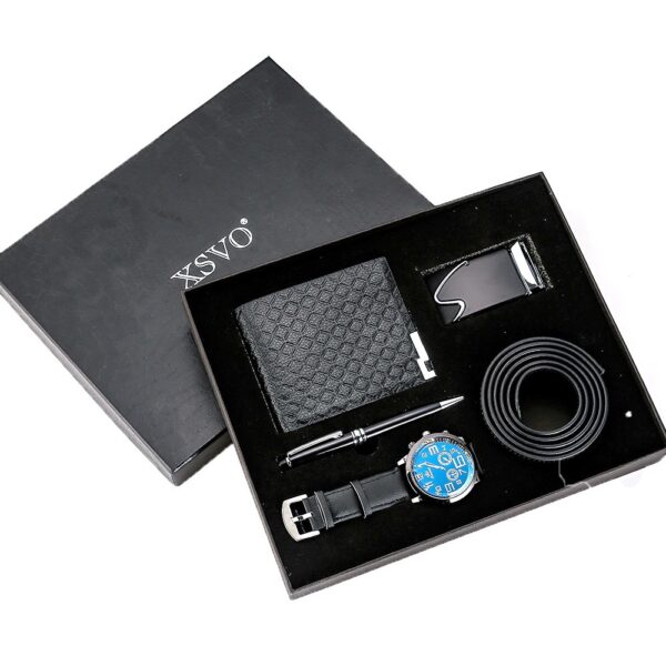 Wholesale 2Pcs/Set Men Fashion Leather Business Wristwatches and Bracelet Cow Leather Gift Box Set Hot Selling Design Man Watch - Image 5