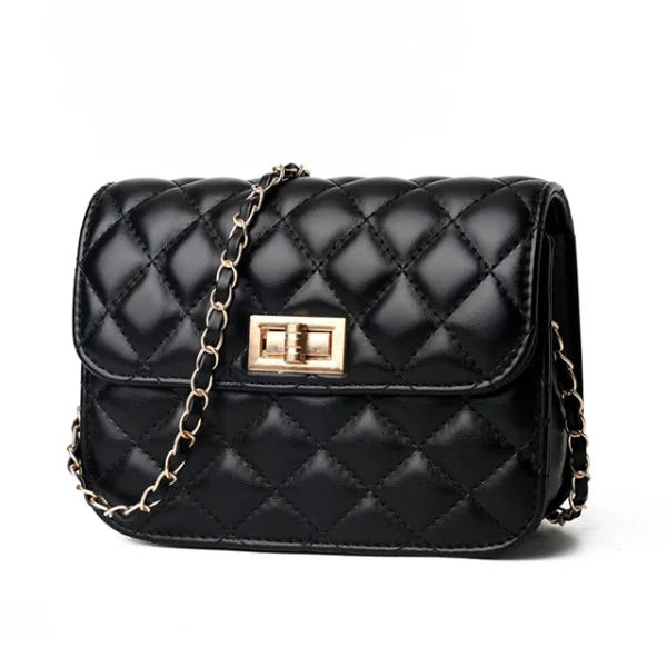New style small fragrance women's bag all-match rhombus chain embroidery thread one shoulder messenger small square bag mini bag - Image 6