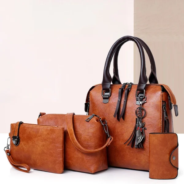 Hot Selling Luxury Women Bag Handbags PU Leather Handbag Lady 4 Pieces One Set Shoulder Bags Designer Tote Bag - Image 6