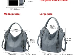 REALER Vintage Women PU Leather Shoulder Bags Fashion Hobo Hand Bags Ladies Large Purse and Handbags Set Tote Bag for Women